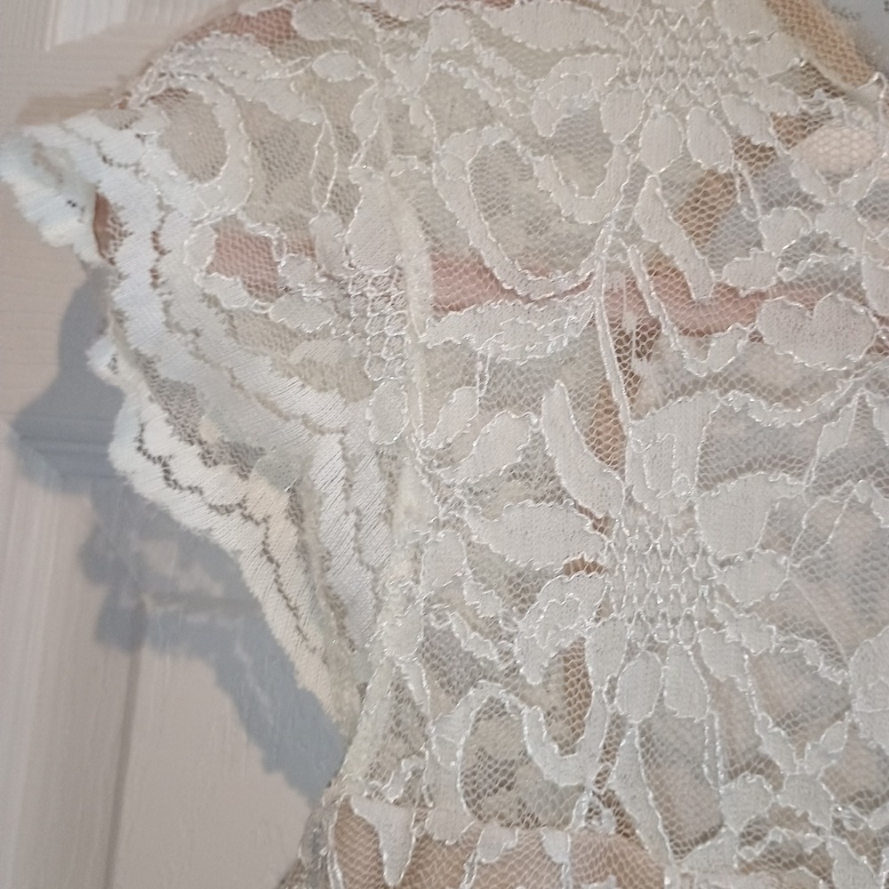 Jump Apparel Ivory Lace Dress XS Open Back Sleeveless Cocktail Party Wedding - Picture 9 of 16